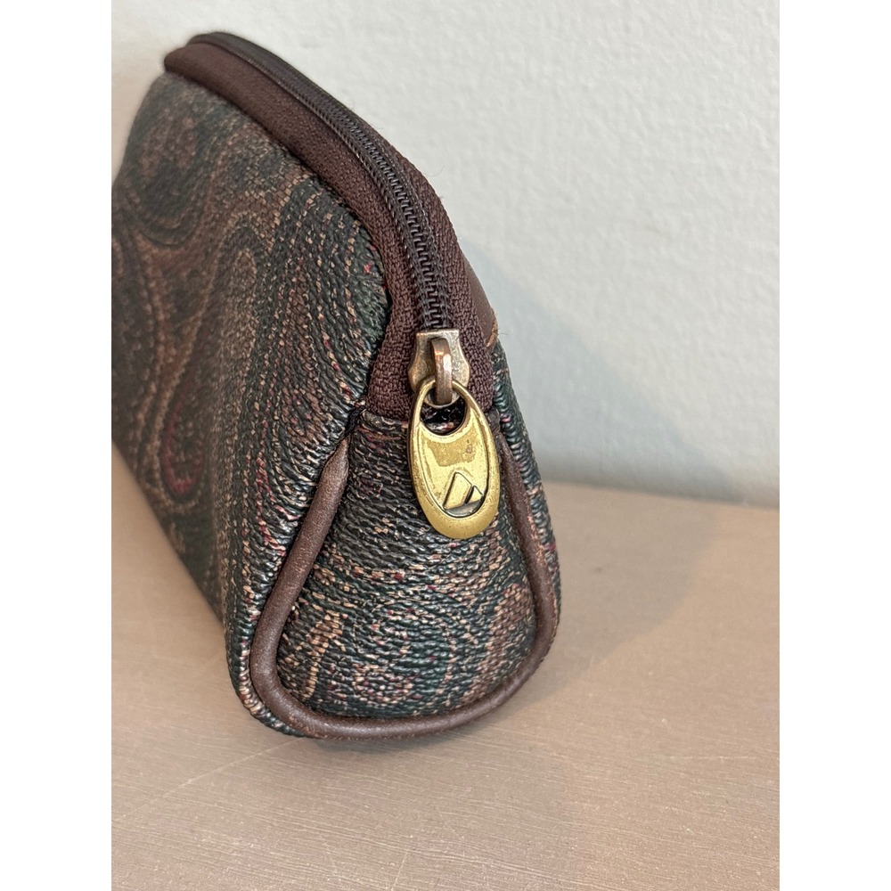 Vintage Liz Claiborne brown paisley coin purse 4.5" - Picture 2 of 5